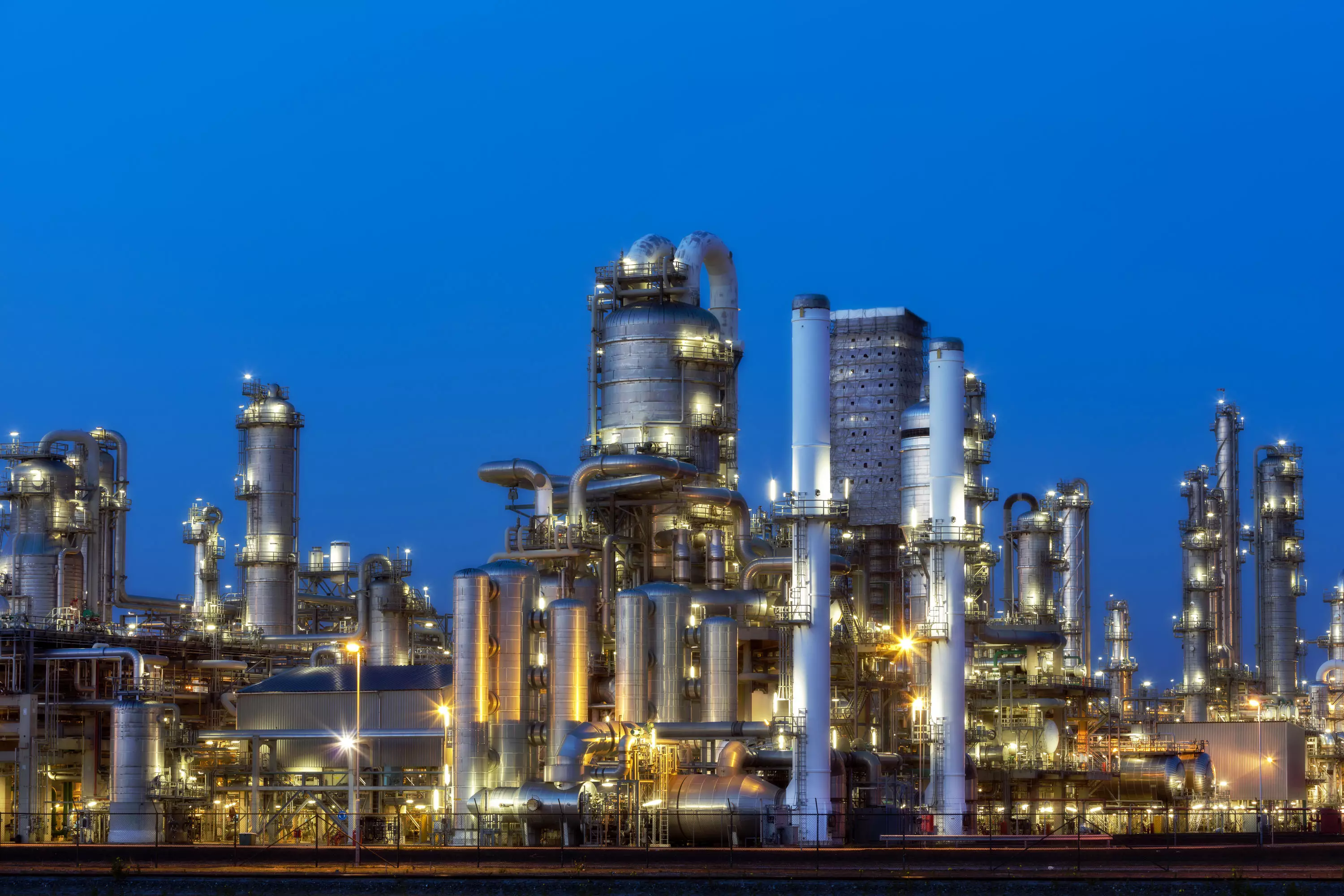 Petrochemical plant at twilight