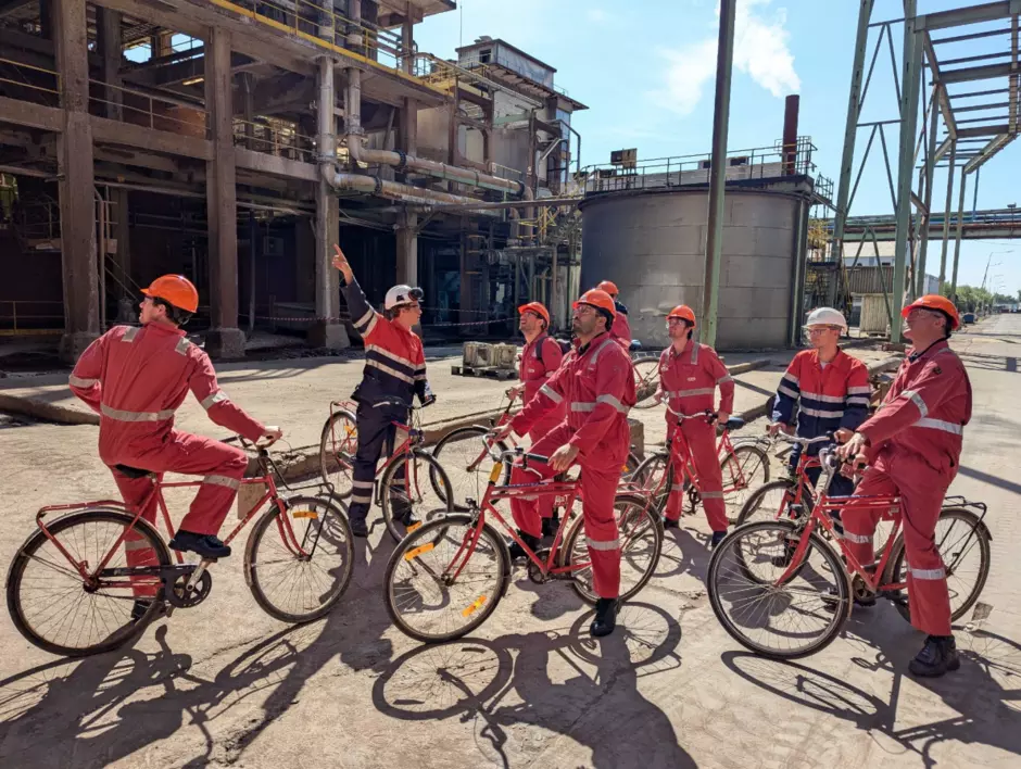 Veolia employees on an industrial site